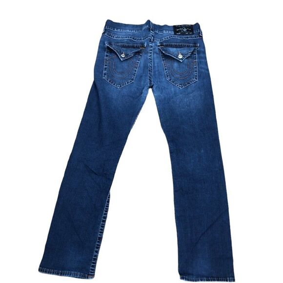 TRUE Religion Jeans Size 34 RICKY Relaxed Straight Blue - Picture 4 of 11